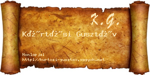 Kürtösi Gusztáv névjegykártya